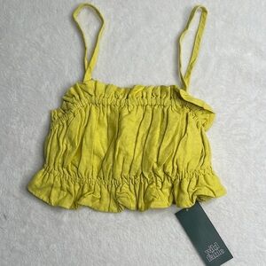 Yellow Spaghetti Strap Ruffled Wild Fable  Crop Tube Top  Women’s